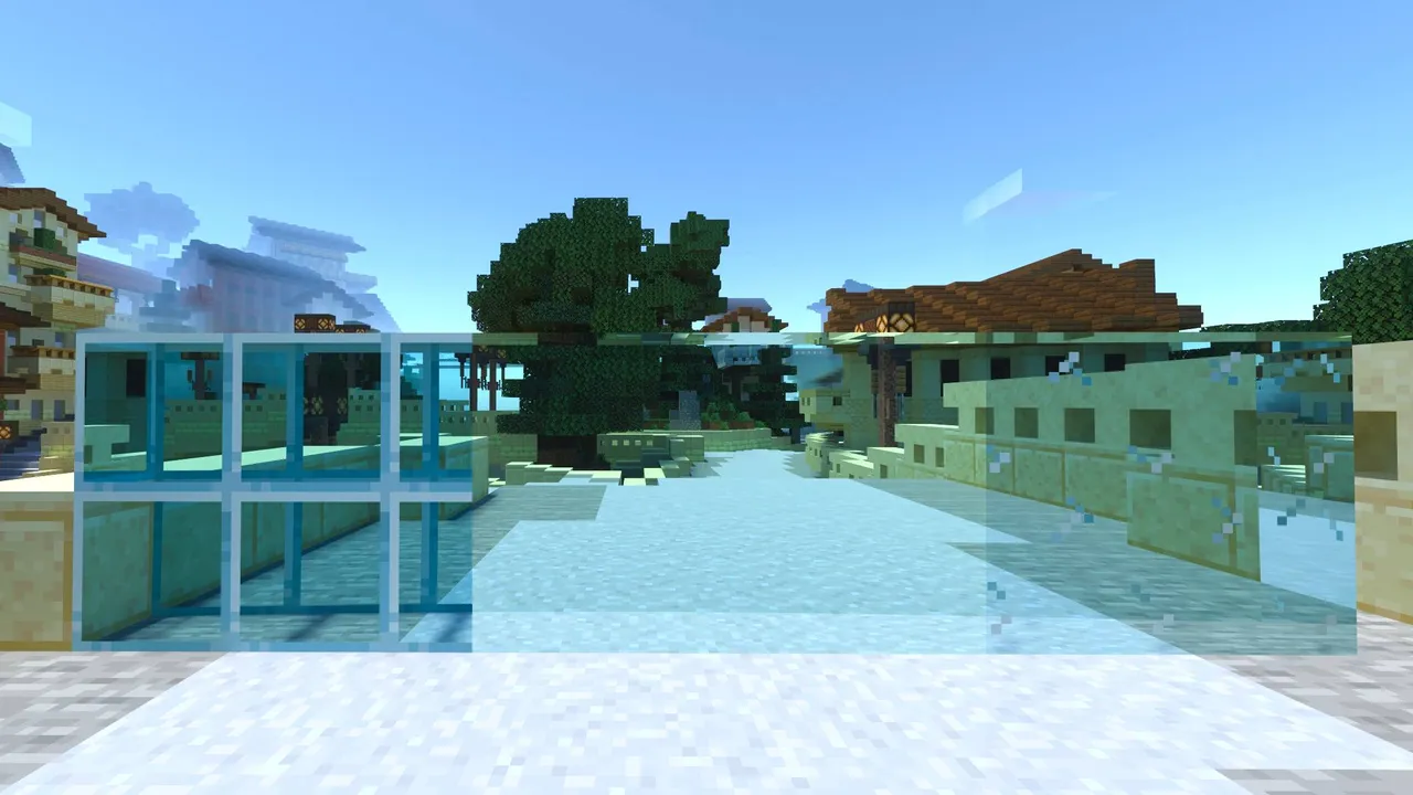 Clear Glass texture pack: Glass building with water and trees