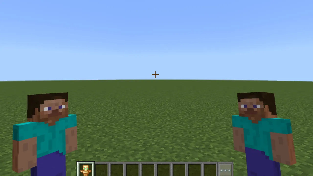 Custom 3D Totem With Player Skin texture pack for Minecraft PE: Steve skin (Example)
