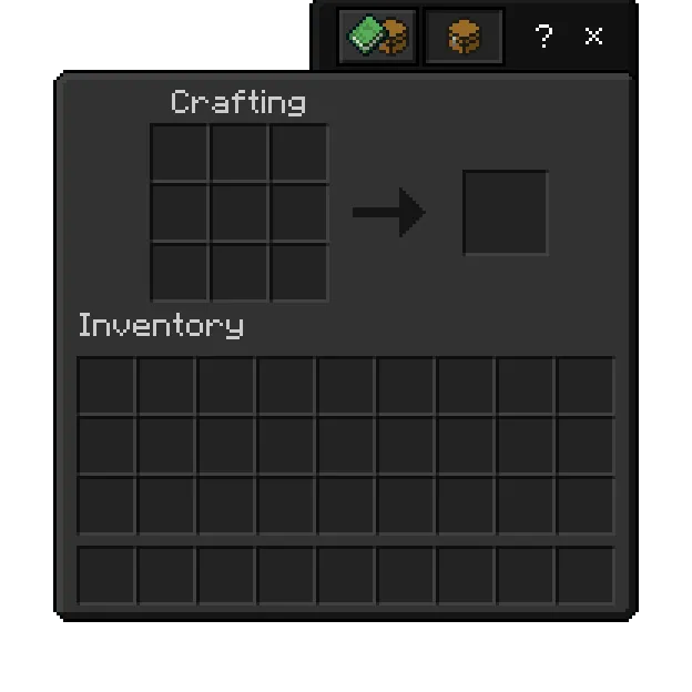Dark Mode Theme texture pack: Crafting screen with dark theme