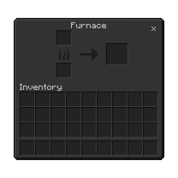 Dark Mode Theme texture pack: Furnace interface with inventory