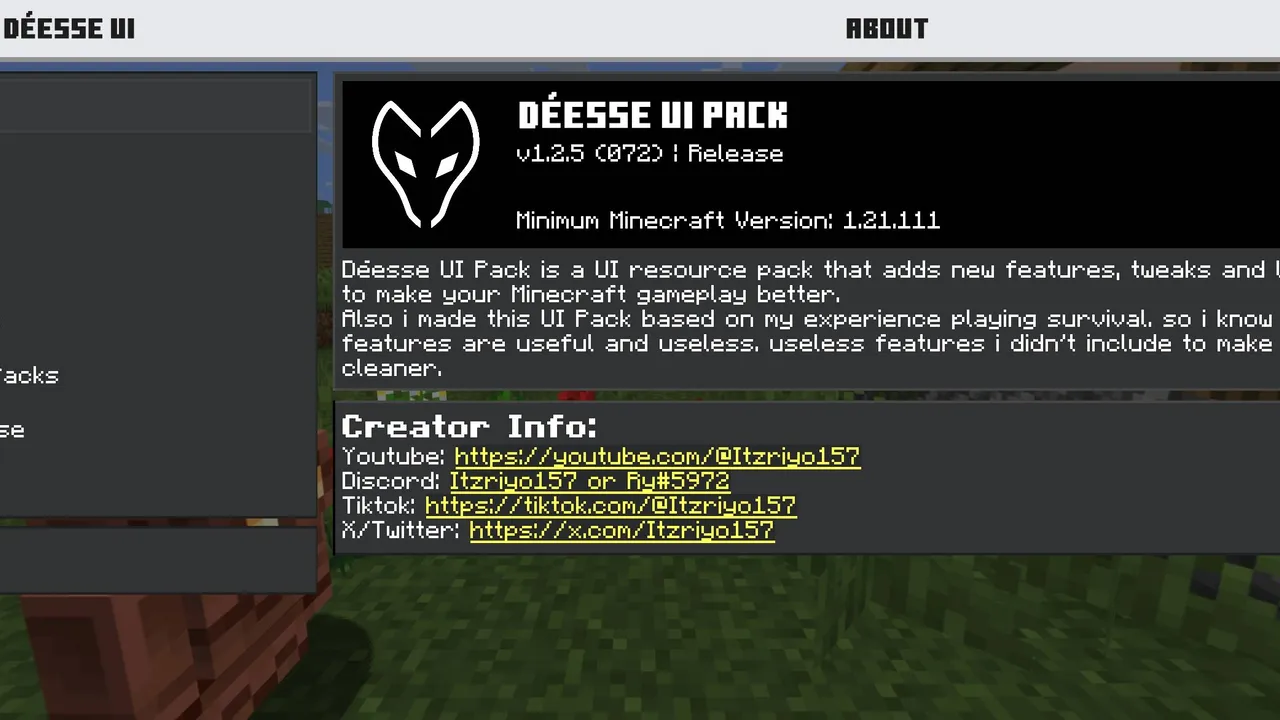 Déesse UI Pack texture pack for Minecraft PE, screenshot 3