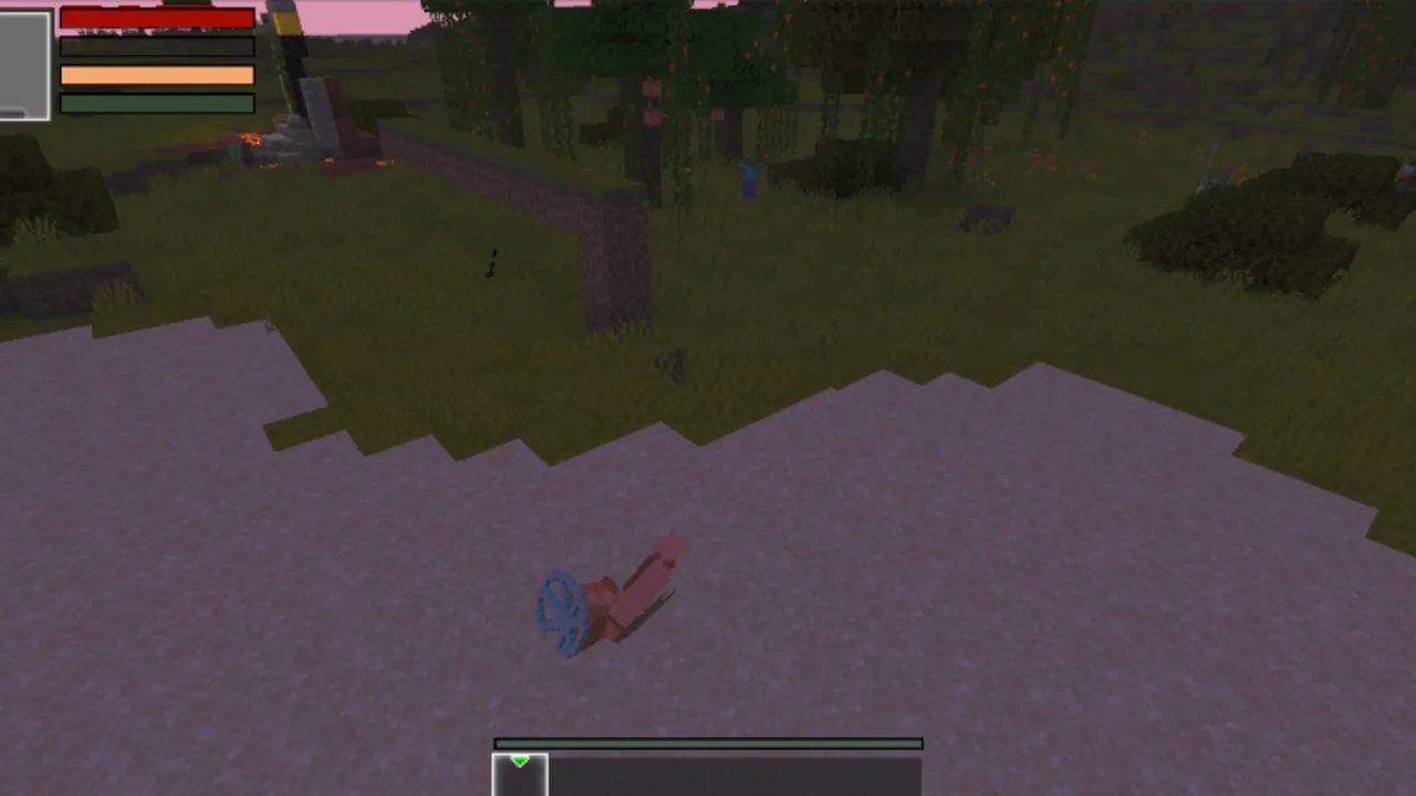 Fay's Player Animation texture pack: Player lying on ground with red item