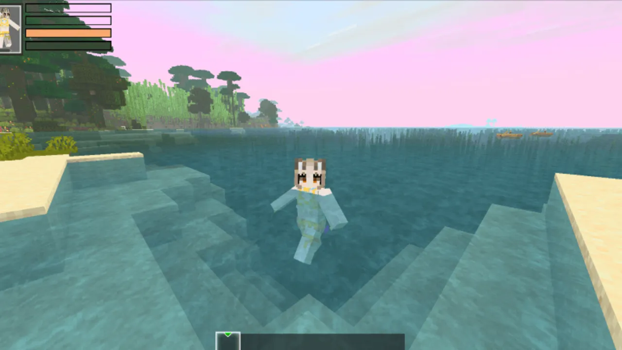 Fay's Player Animation texture pack: Player swimming underwater with bubbles