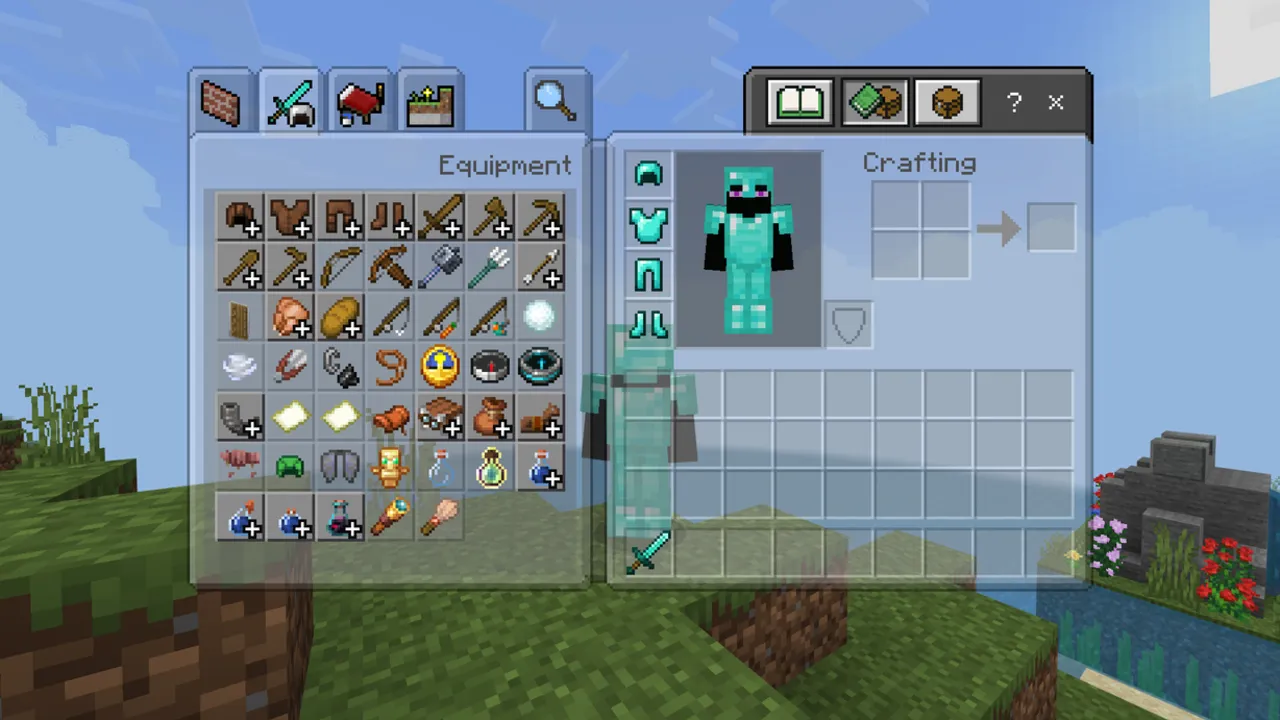 FPS Booster Pack: Player inventory with diamond armor