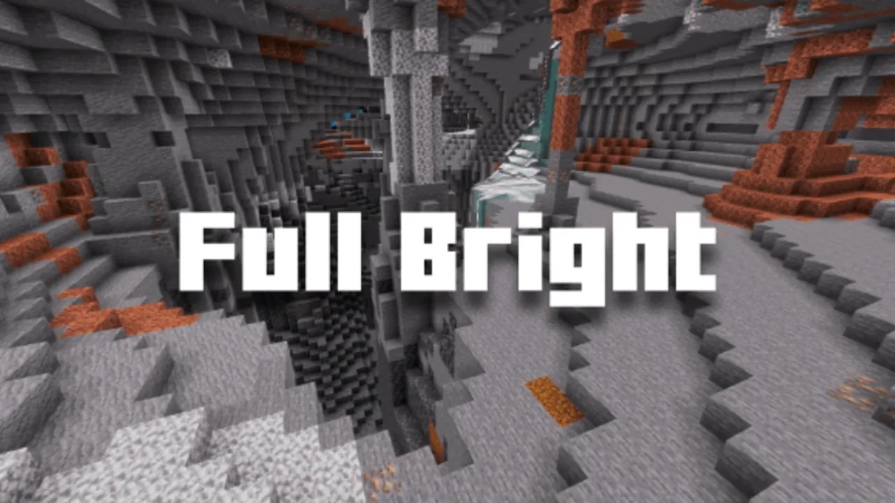 Full Bright Voxen texture pack for Minecraft PE: Cave with bright lighting