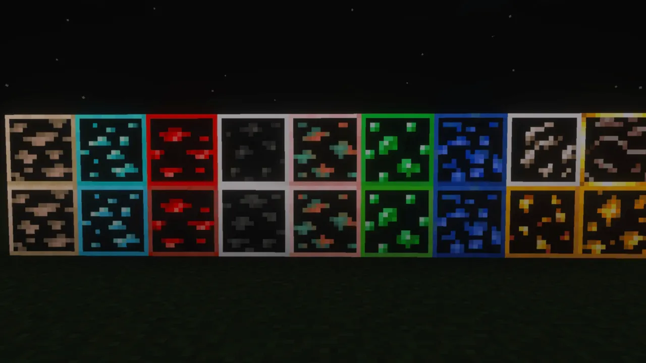 Glowing Ores texture pack for Minecraft PE, screenshot 3