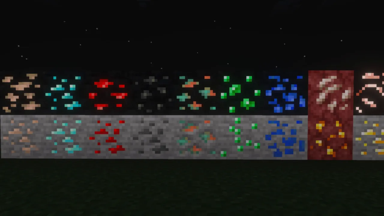 Glowing Ores texture pack for Minecraft PE, screenshot 4