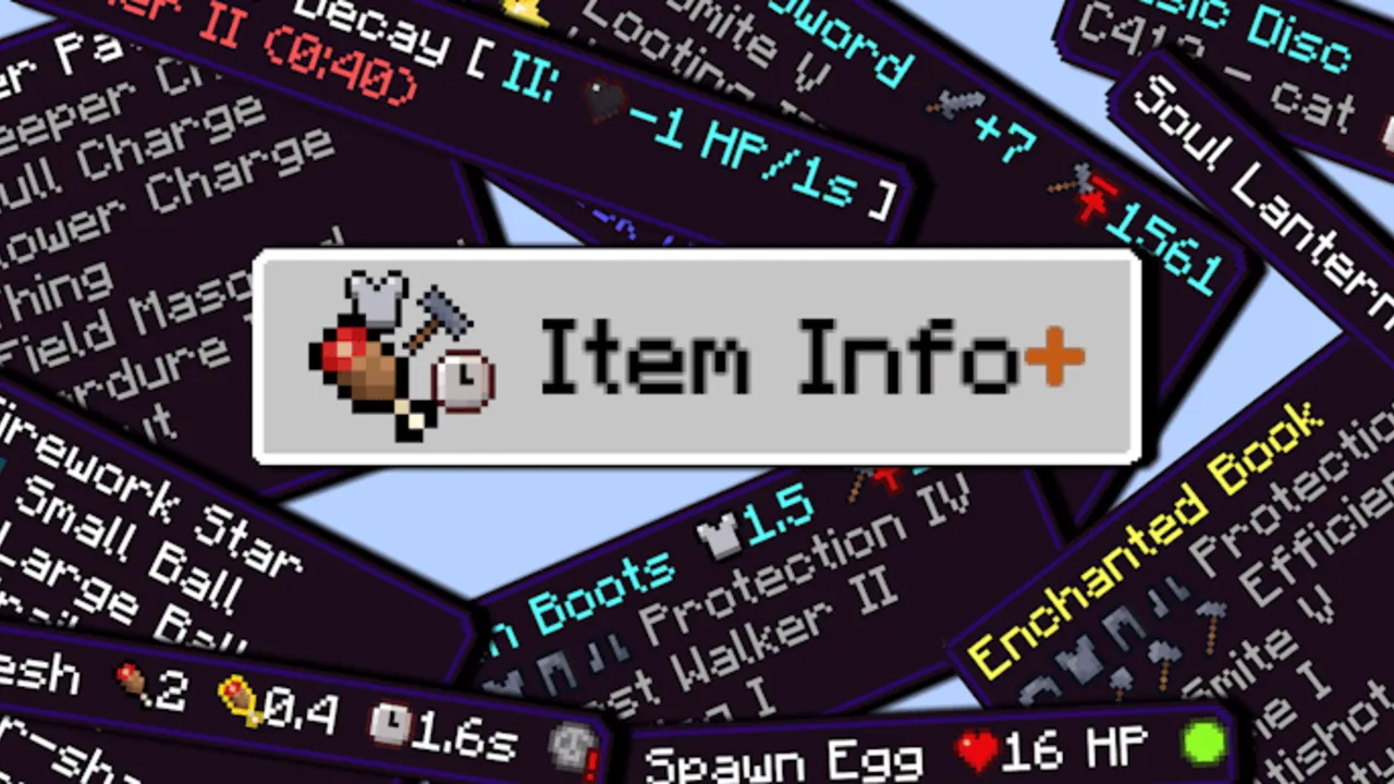 Item Info+ texture pack for Minecraft PE: screenshot 1