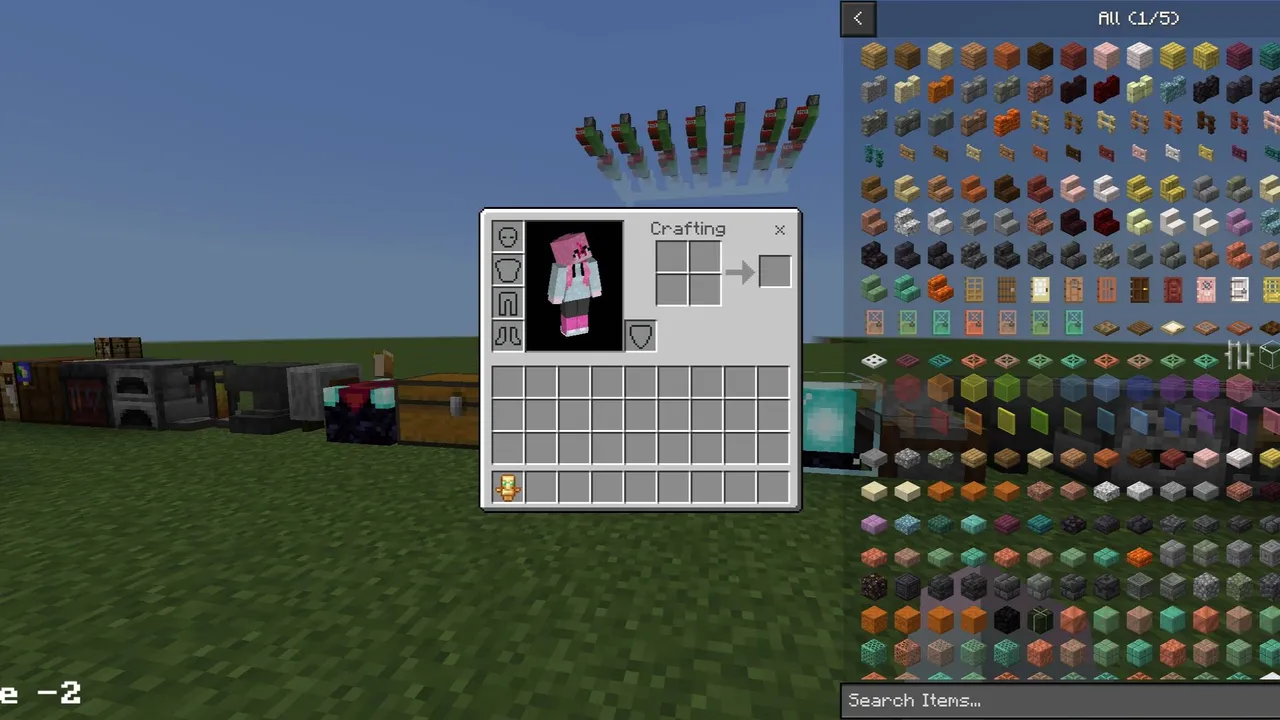 JEI Recipe Book Layout texture pack: Crafting grid with item list panel
