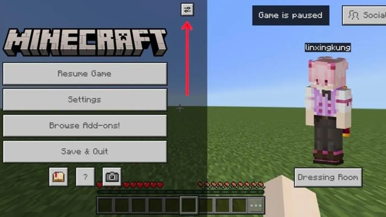 Linxing's Paper Doll texture pack: Game paused with paper doll in dressing room
