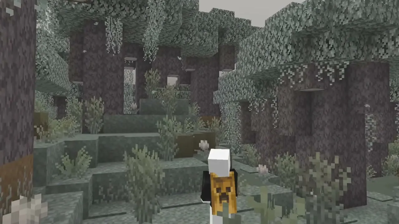 Mizuno's 16 Craft texture pack: Player in jungle with custom textures