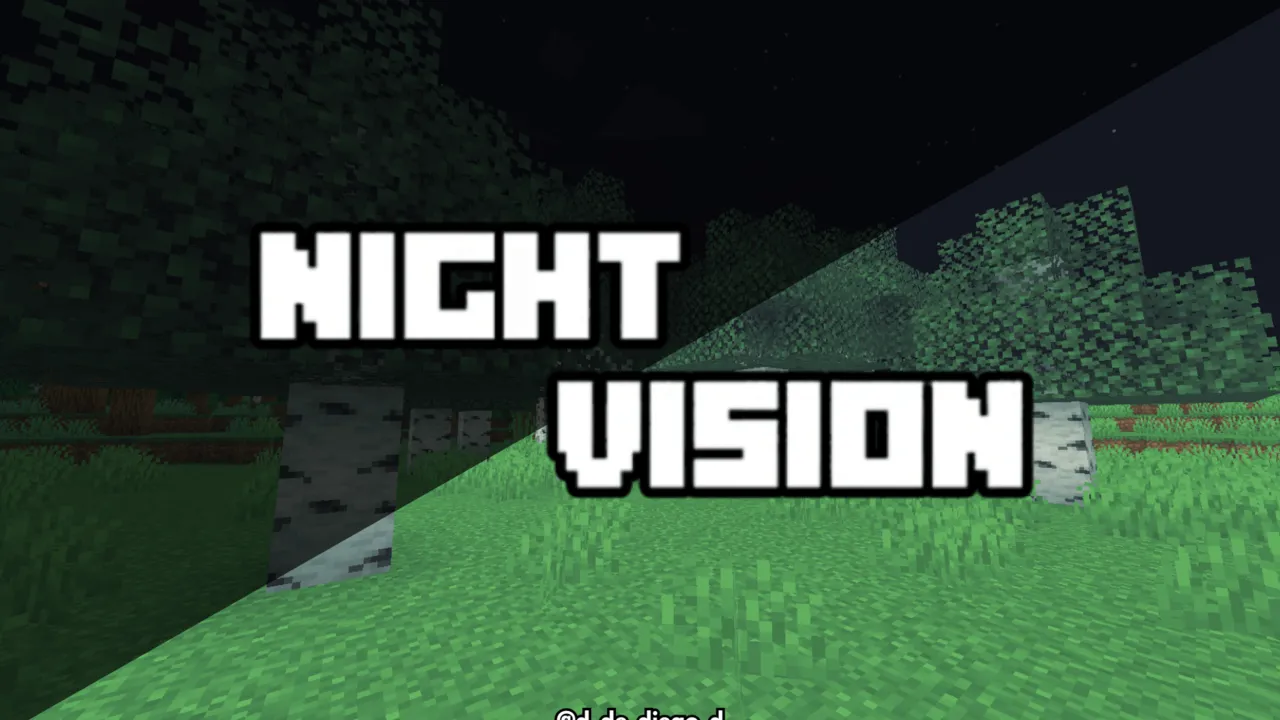 Night Vision Plus texture pack for Minecraft PE: Nighttime outside stays visible