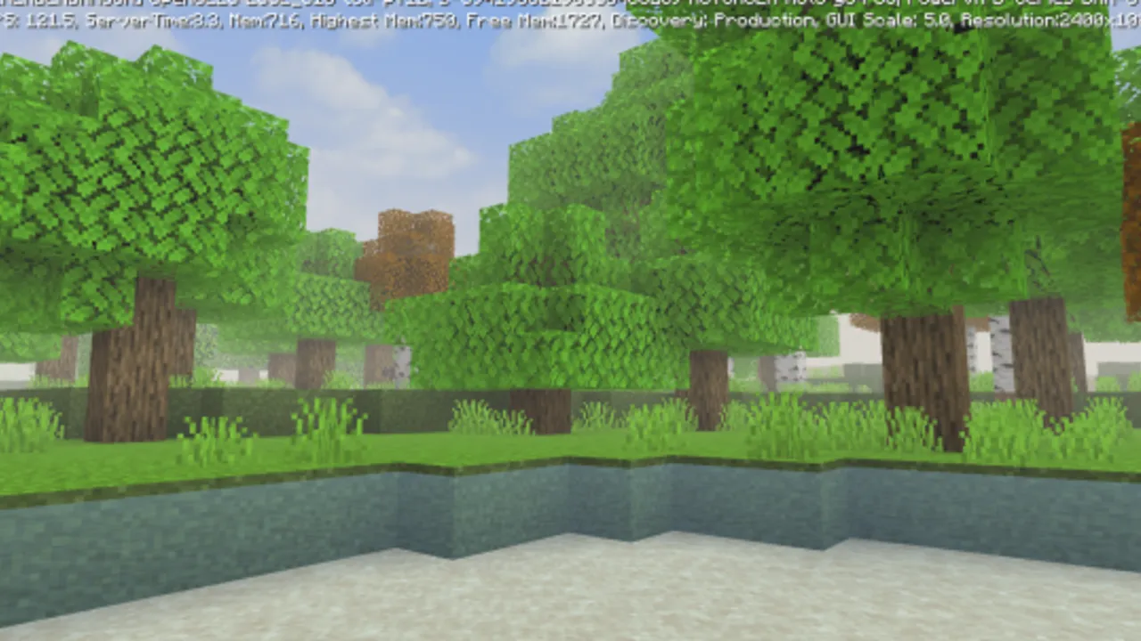 OptiAle Bedrock texture pack: Forest with trees and grass