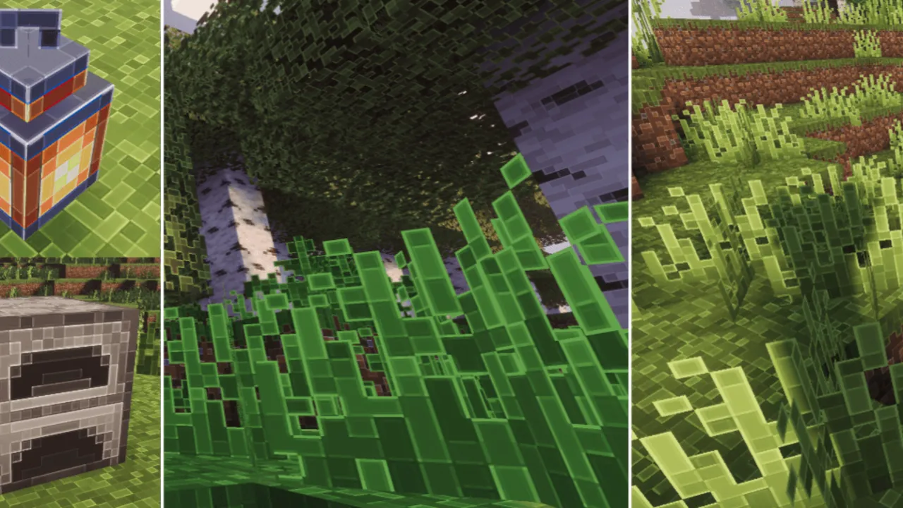 Outline Texture Pack for Minecraft PE: Chest furnace and grass blocks