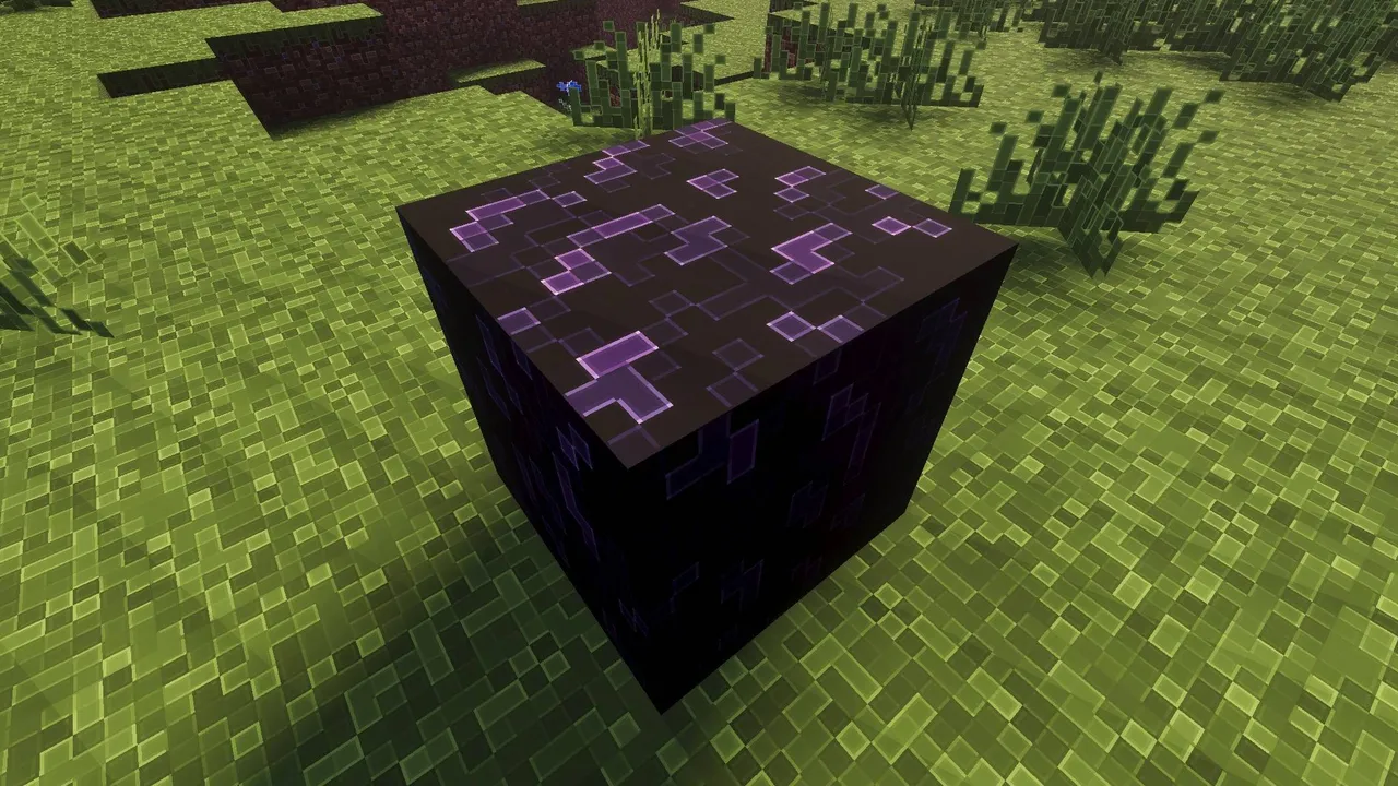 Outline Texture Pack: Purple block on grassy ground
