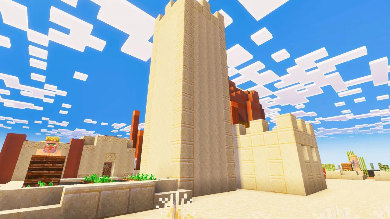 Outline Visuals texture pack: Desert temple with tall tower