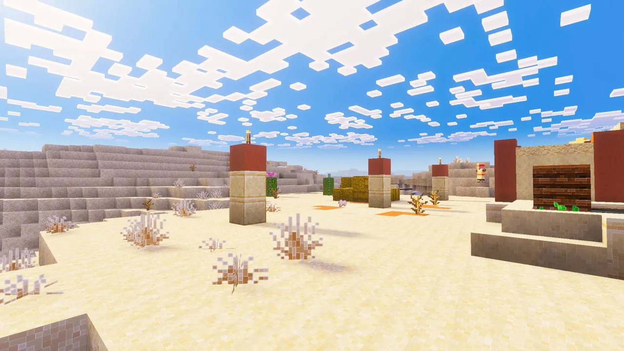 Outline Visuals texture pack: Desert with buildings and cacti