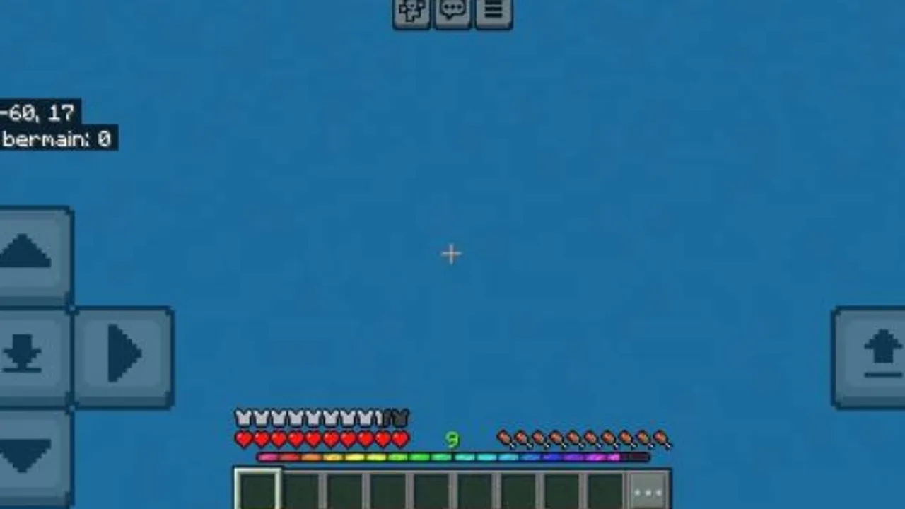 RGB XP Bar texture pack for Minecraft PE: Game interface with colored XP bar