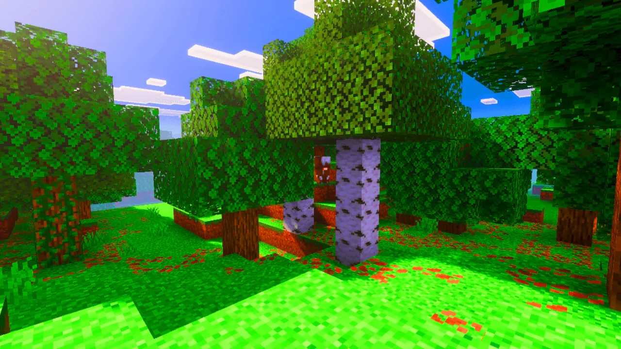 Saturation texture pack: Forest with colorful trees and grass
