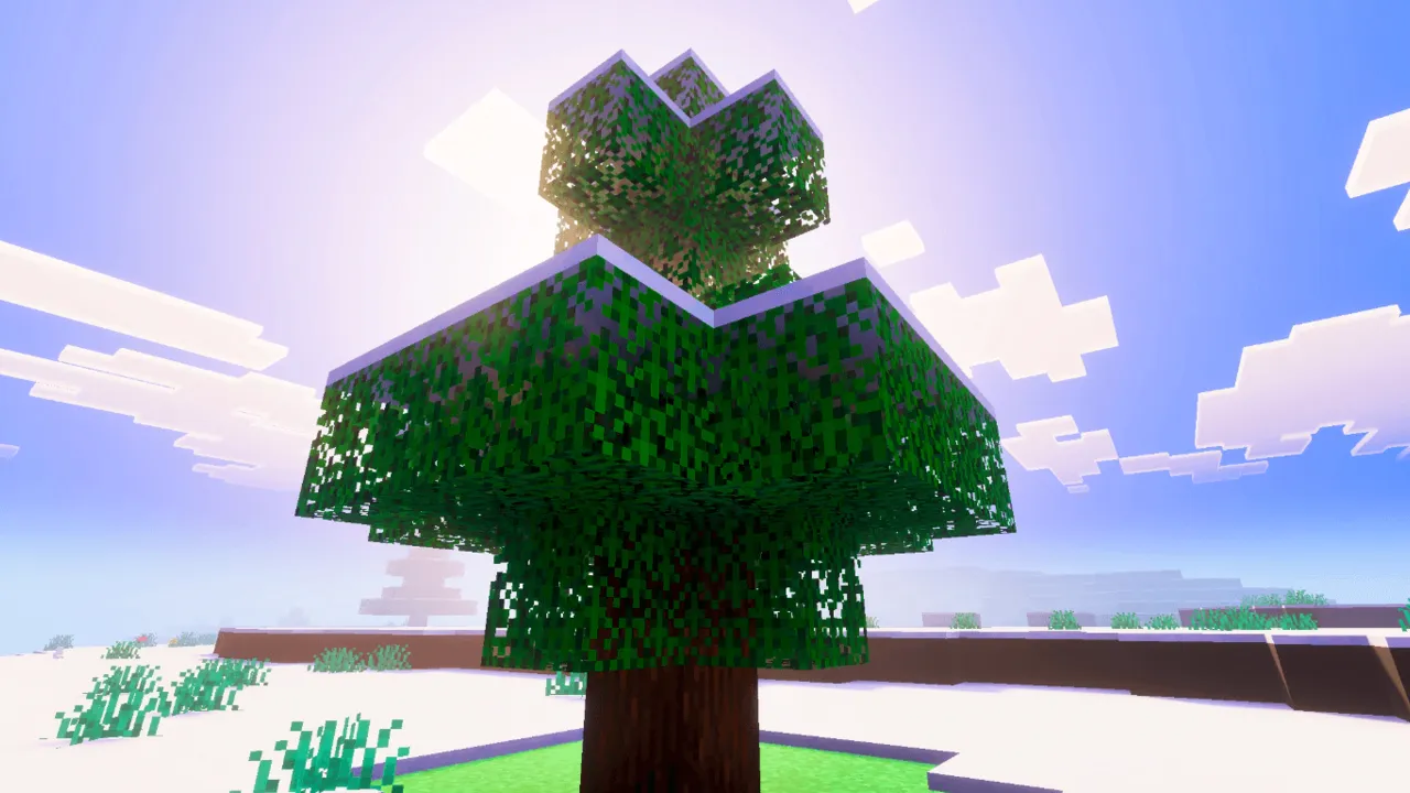 Saturation texture pack: Tree with green leaves and brown trunk
