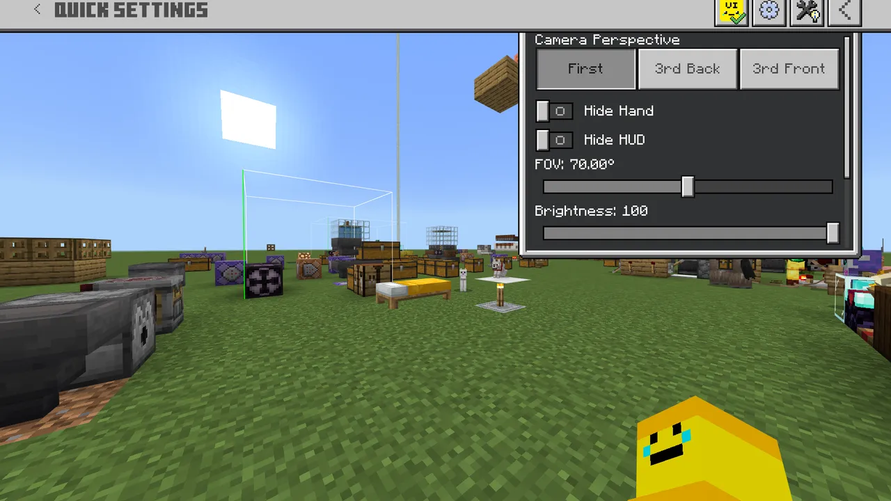 The Ty-el's UI Pack: Quick settings menu with camera options