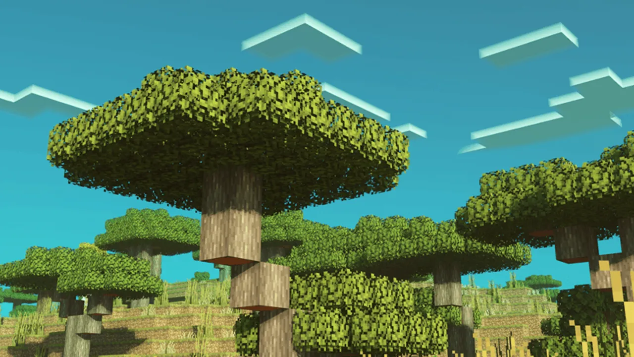 Trees Plus+ Better Trees Texture Pack: Trees with thick green leaves