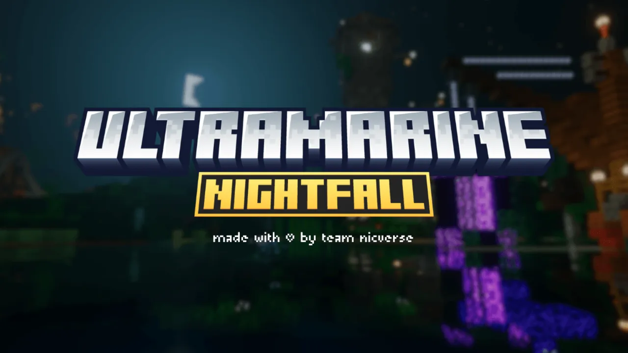 Ultramarine Nightfall texture pack for Minecraft PE, screenshot 1