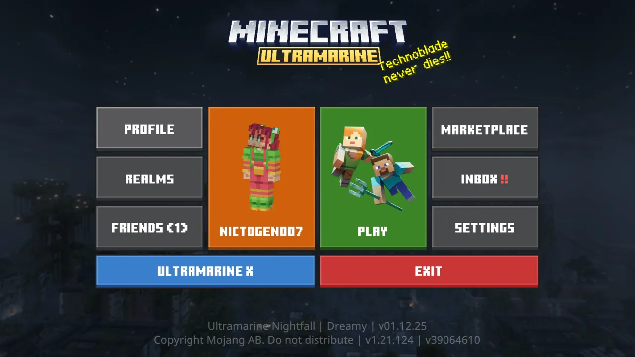 Ultramarine Nightfall texture pack for Minecraft PE, screenshot 2
