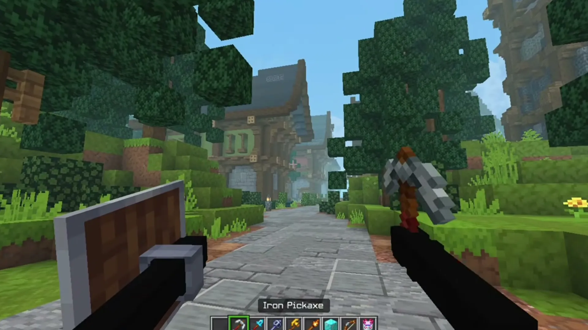 View Model A&S texture pack: Iron pickaxe held by player
