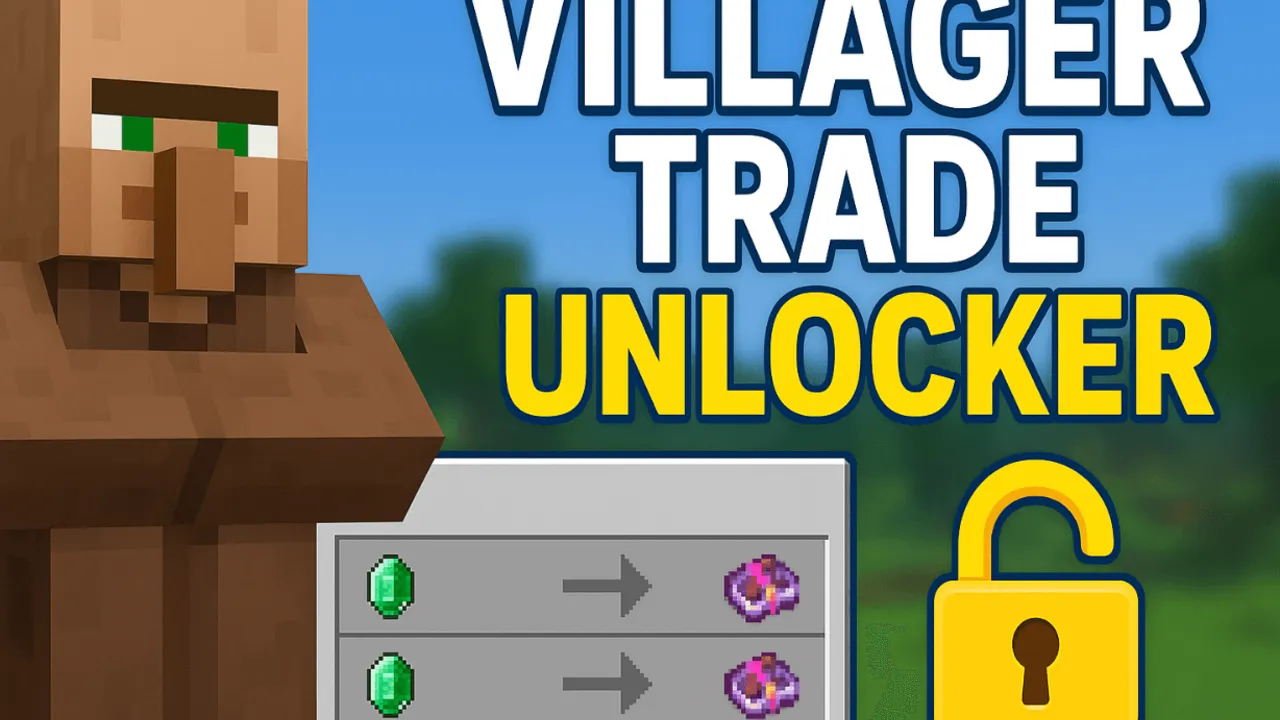 Villagers Trade Unlocker texture pack for Minecraft PE: Villager trade with unlocked items