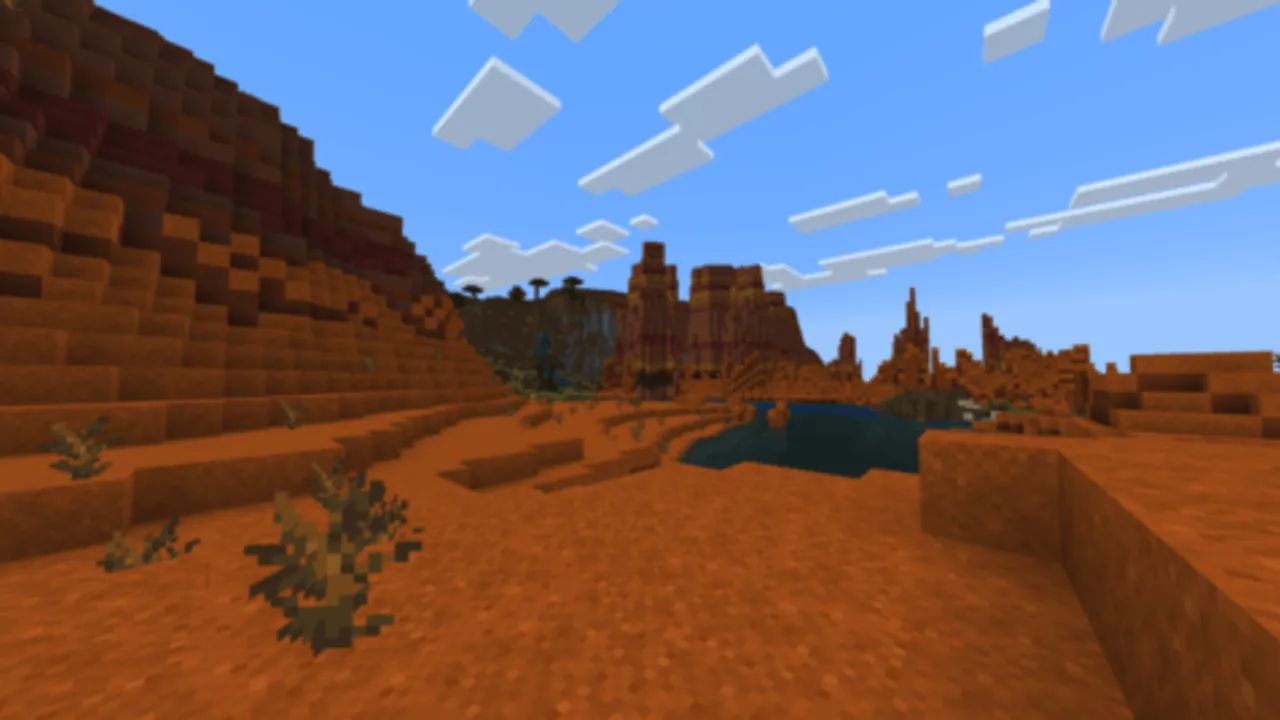 Vistas LOD texture pack: Desert landscape with distant rock formations