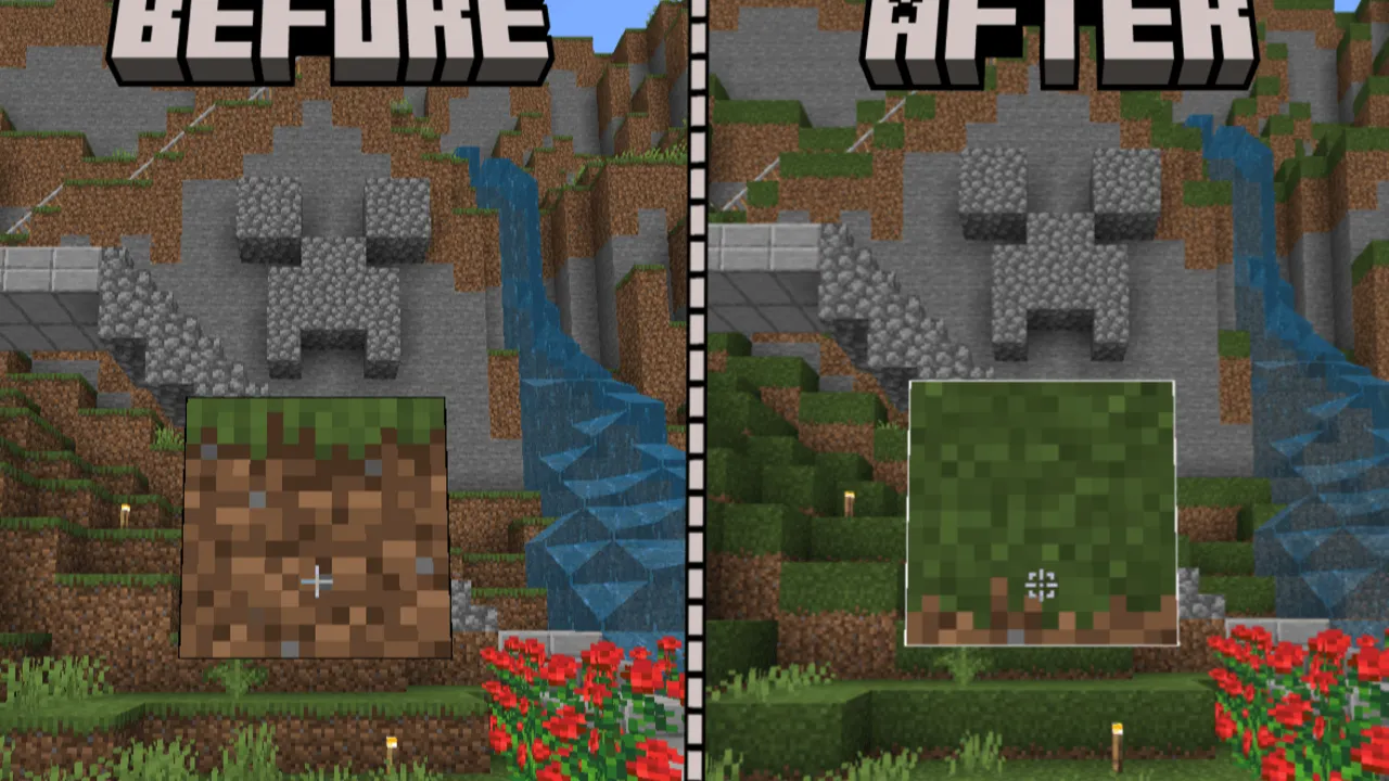 White Outline Selection+ texture pack for Minecraft PE: Block selection with white outline