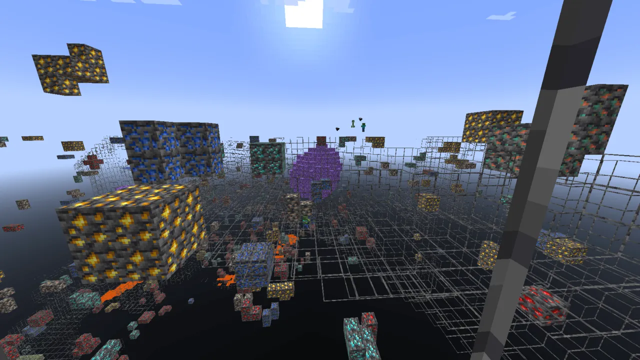 X-Ray Plus texture pack: Glowing ores floating in air
