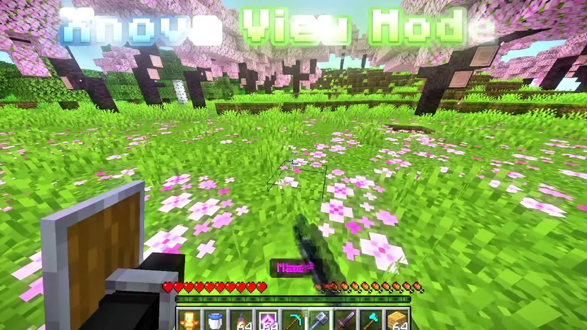Xnova Model texture pack: Mace held in hand in a cherry grove