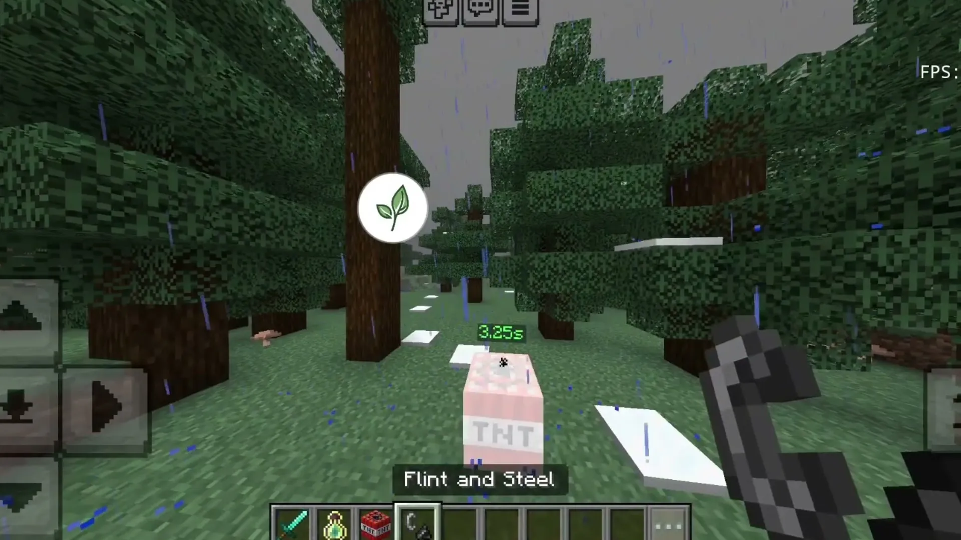 The TNT Timer counting down over lit TNT